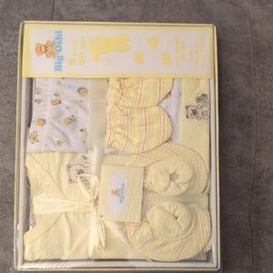 Baby Clothing Gift Set in Pale Yellow with Pastel Stripes